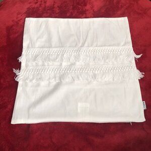 NordEco Home Boho Pillow Covers Velvet Tassels 2 PC Set White 18 X 18 inch Sofa